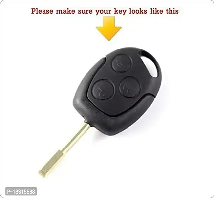 Cloudsale Silicone Key Cover Compatible with Fiesta, Fusion, Figo 3 Button Remote Key (Black, Pack of 1)-thumb2