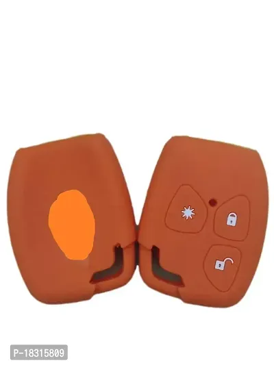 CLOUDSALE ; Your Store. Your Place Silicone Remote Key Cover Compatibility with Mahindra Xylo and Quanto Remote Key 3 Button (Orange) (Pack of 1)