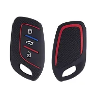 CLOUDSALE ; Your Store. Your Place Silicone Key Cover Compatible with ZS EV, MG Astor 3 Button Smart Key (Black)-thumb1