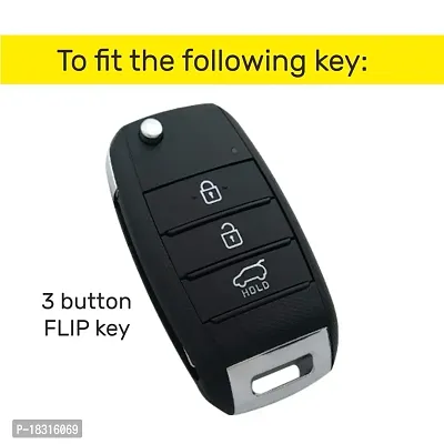 CLOUDSALE ; Your Store. Your Place Silicone Key Cover Compatible with Kia Seltos, Sonet flip Key (Non Push Button Start Models only, Grey)-thumb2