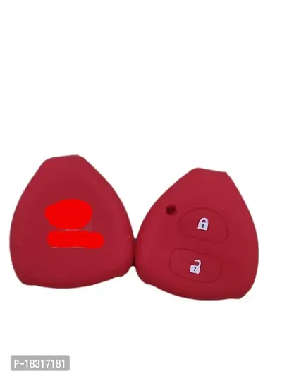 CLOUDSALE ; Your Store. Your Place Silicone Remote Key Cover for Innova/fortuner/Corolla with 2 Button Remote Key (Red, Pack of 1)