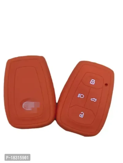 CLOUDSALE ; Your Store. Your Place Silicone Key Cover Compatible with Tata Nexon (1 Piece, Orange)-thumb0