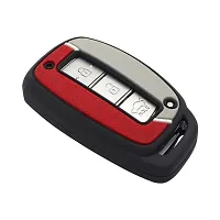 CLOUDSALE ; Your Store. Your Place Duo Style Key Cover for Creta, Alcazar, i20, Venue, i10 Nios, Xcent Smart Keys (3B/4B Smart Key) - Red/Grey-thumb1