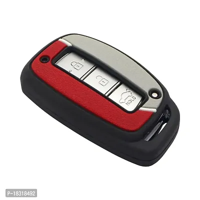 CLOUDSALE ; Your Store. Your Place Duo Style Key Cover for Creta, Alcazar, i20, Venue, i10 Nios, Xcent Smart Keys (3B/4B Smart Key) - Red/Grey-thumb2