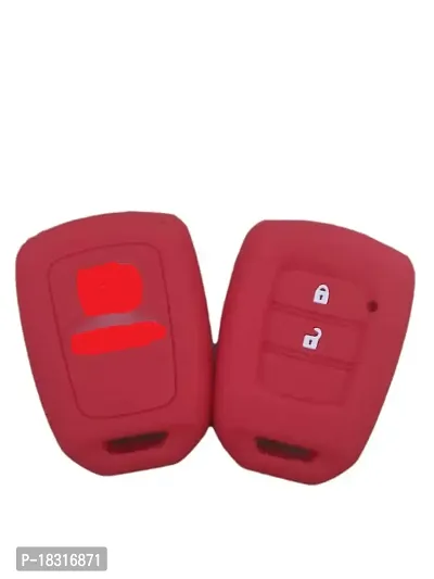 CLOUDSALE ; Your Store. Your Place 2 Buttons Silicone Smart Key Remote Case Cover Compatible with Honda City CRV Accord Jazz City 2014-2016 (1 Piece, Red)