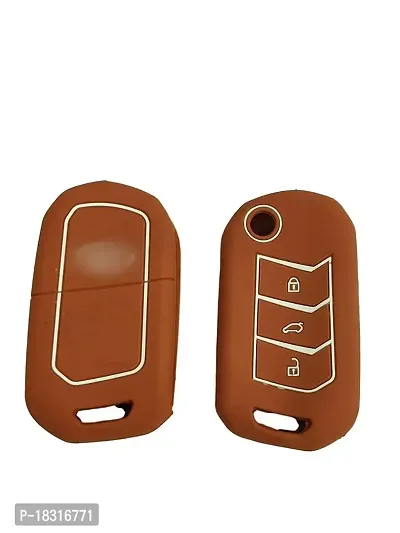 CLOUDSALE ; Your Store. Your Place Car Key Cover Compatibility with Mahindra tuv 300+ (Tan) Pack of 1