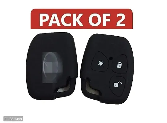 CLOUDSALE ; Your Store. Your Place Silicone Key Cover Compatible with Mahindra Xylo and Quanto Remote Key 3 Button (Black) (Pack of 2)