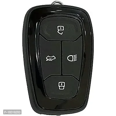 CLOUDSALE Silicone Key Cover Compatible For Tata Nexon, Harrier, Altroz, Punch, Safari 2021, Safari Gold 4 Button Smart Key (Pack of 1, Black) Key Cover-thumb4