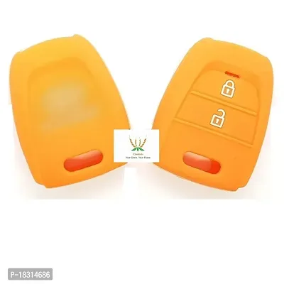 CLOUDSALE ; Your Store. Your Place Silicone 2 Button Remote Key Cover Compatible with Grand I10 (Orange)