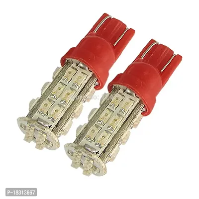 Cloudsale 28 SMD LED T10 Parking Indicator Socket Light, 12V (Red, Set of 2)