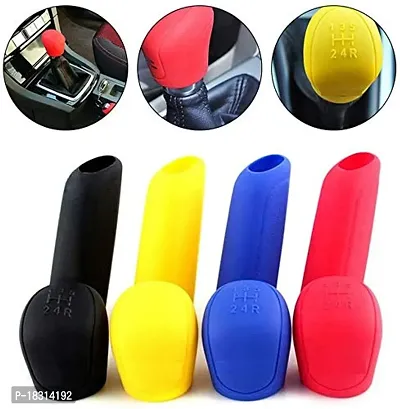 Cloudsale 2 PCS Car Silicone Grips Handbrake Cover (Black)-thumb5