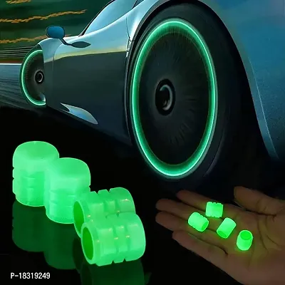 CLOUDSALE Car Wheel Tire Valve Lights Luminous Valve Stem Covers for Car Truck Motorcycles Bike(Pack of 4)-thumb3