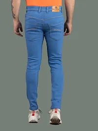 Stylish Blue Denim Solid Mid-Rise Jeans For Men-thumb1