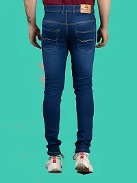 Stylish Blue Denim Solid Mid-Rise Jeans For Men-thumb1