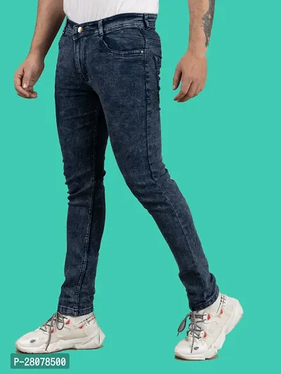 Stylish Grey Denim Solid Mid-Rise Jeans For Men