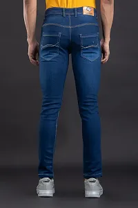 Stylish Blue Denim Solid Mid-Rise Jeans For Men-thumb1