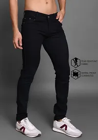 Classic Denim Solid Jeans For Men-thumb2