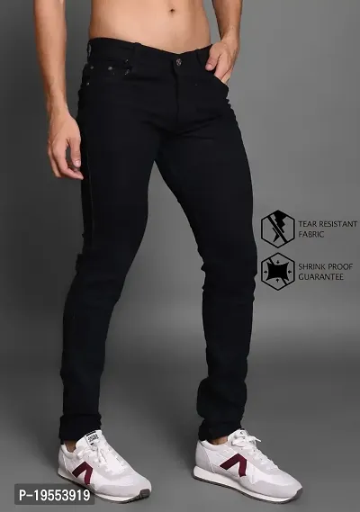 Classic Denim Solid Jeans For Men-thumb3