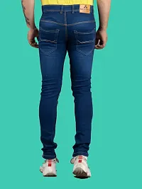 Stylish Blue Denim Solid Mid-Rise Jeans For Men-thumb1