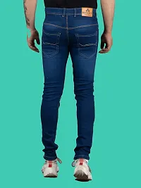 Stylish Blue Denim Solid Mid-Rise Jeans For Men-thumb1