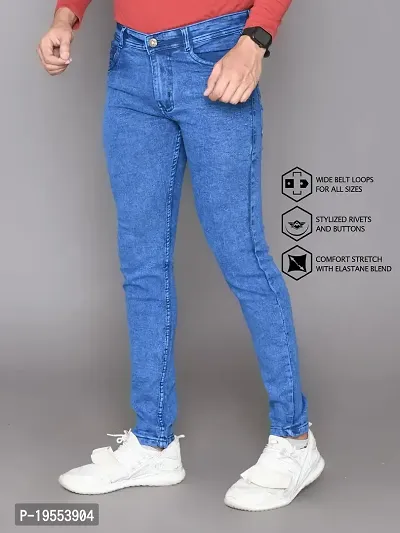 Classic Denim Solid Jeans For Men-thumb3