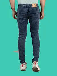 Stylish Grey Denim Solid Mid-Rise Jeans For Men-thumb1