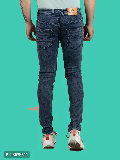 Stylish Grey Denim Solid Mid-Rise Jeans For Men-thumb2