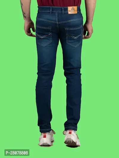 Stylish Green Denim Solid Mid-Rise Jeans For Men-thumb2