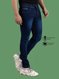 Stylish Blue Denim Solid Mid-Rise Jeans For Men-thumb3