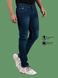 Stylish Blue Denim Faded Mid-Rise Jeans For Men-thumb2