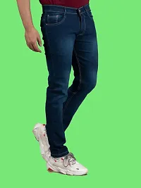 Stylish Green Denim Solid Mid-Rise Jeans For Men-thumb2