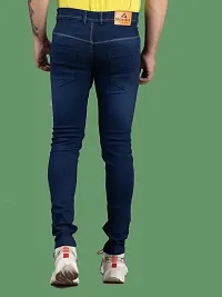 Stylish Blue Denim Faded Mid-Rise Jeans For Men-thumb1