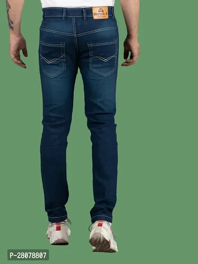 Stylish Green Denim Solid Mid-Rise Jeans For Men-thumb2