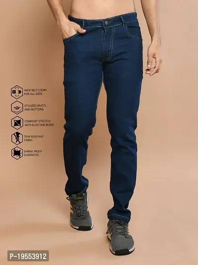 Classic Denim Solid Jeans For Men-thumb0