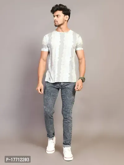 Comfortable Grey Denim Mid-Rise Jeans For Men