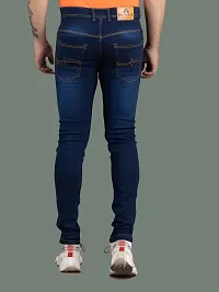 Stylish Blue Denim Solid Mid-Rise Jeans For Men-thumb1