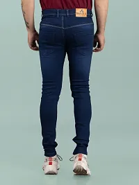 Stylish Blue Denim Solid Mid-Rise Jeans For Men-thumb1