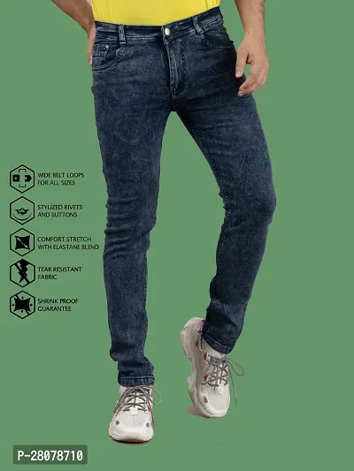 Stylish Grey Denim Solid Mid-Rise Jeans For Men-thumb4