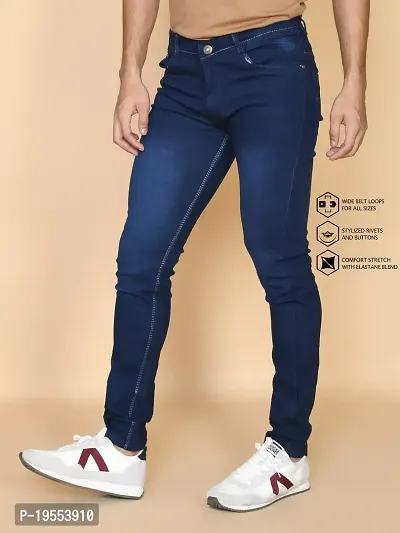 Classic Denim Solid Jeans For Men-thumb3
