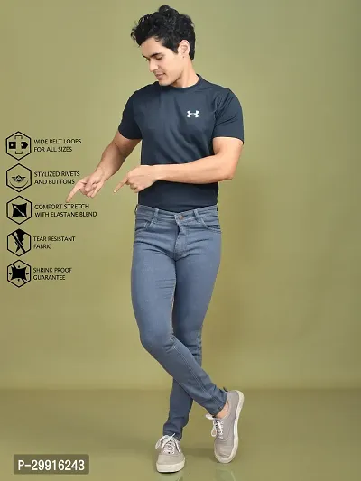 Stylish Denim Solid Jeans for Men-thumb4