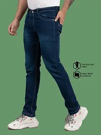 Stylish Green Denim Solid Mid-Rise Jeans For Men-thumb3