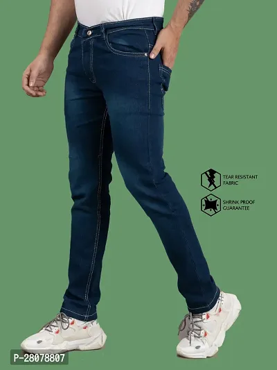 Stylish Green Denim Solid Mid-Rise Jeans For Men-thumb4