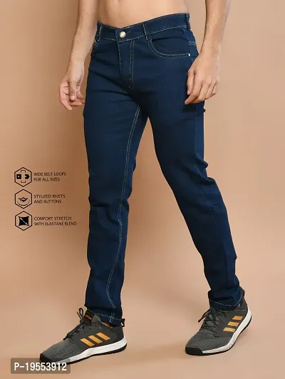 Classic Denim Solid Jeans For Men-thumb3