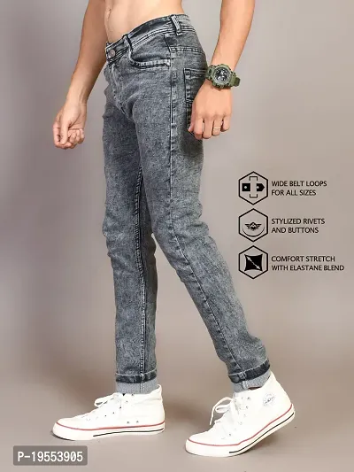 Classic Denim Solid Jeans For Men-thumb3