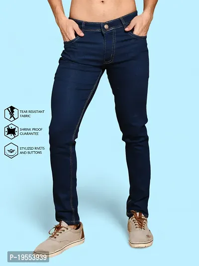 Classic Denim Solid Jeans For Men-thumb0
