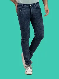 Stylish Grey Denim Solid Mid-Rise Jeans For Men-thumb3