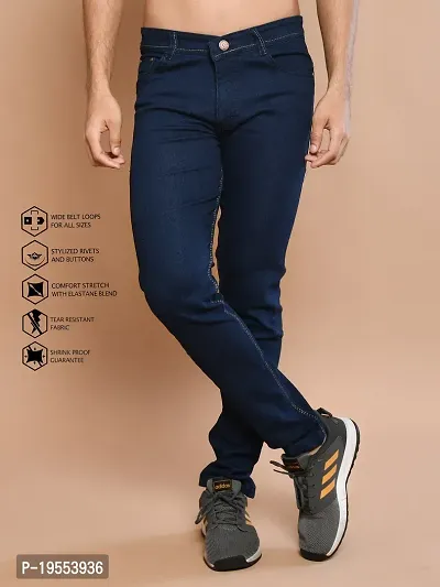 Classic Denim Solid Jeans For Men-thumb0