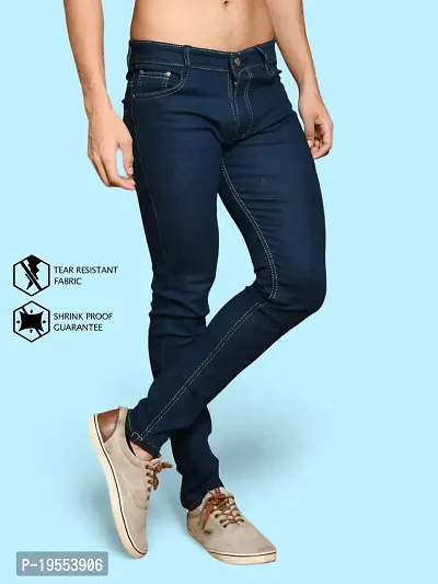 Classic Denim Solid Jeans For Men-thumb3