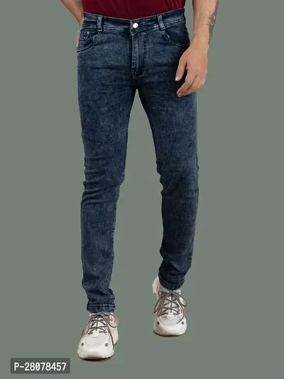 Stylish Grey Denim Solid Mid-Rise Jeans For Men-thumb4