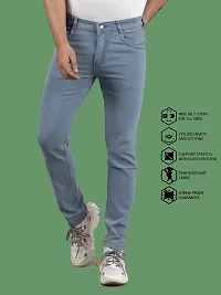 Stylish Blue Denim Solid Mid-Rise Jeans For Men-thumb3